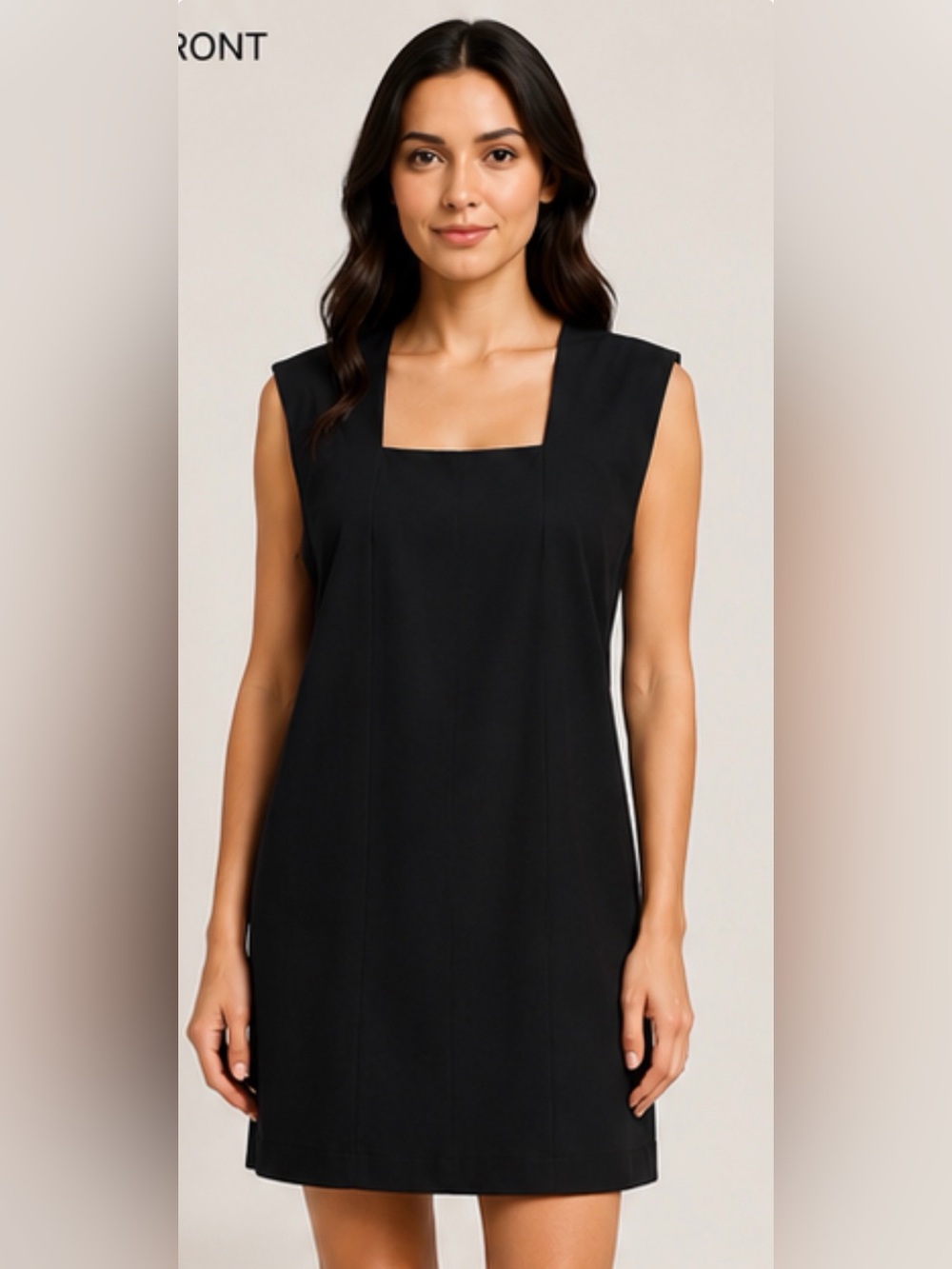 Talbots Black‎ Sleeveless Shift Dress Plus Size 18W Square Neck